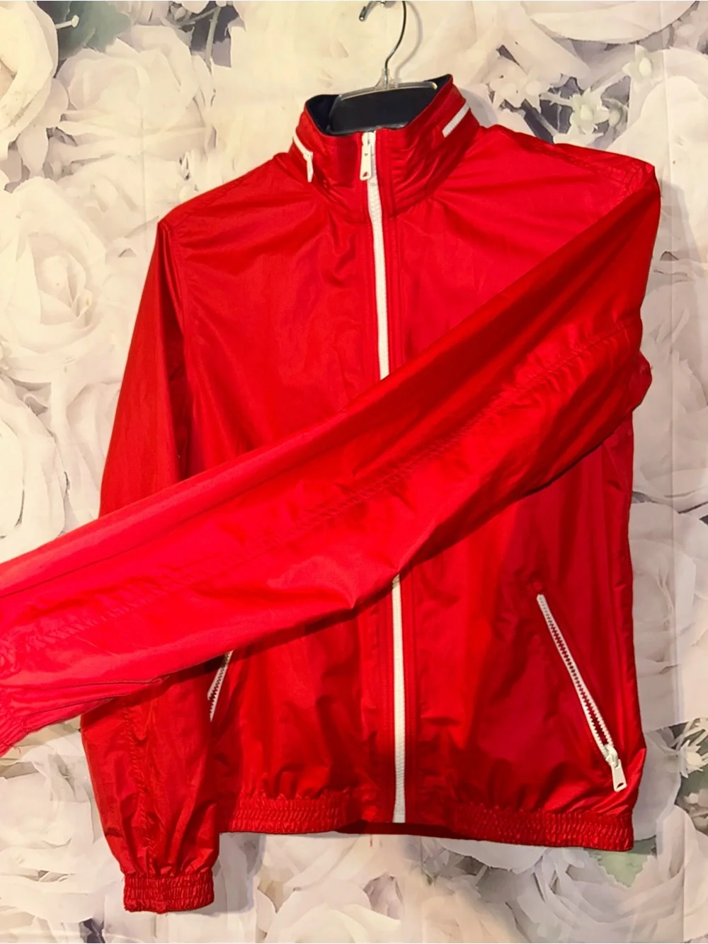 Vintage Polo Ralph Lauren Golf Windbreaker Bomber Jacket Red Small With Hood